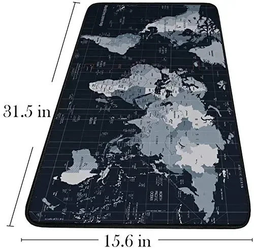 Large Extended Gaming Mouse Pad with Stitched Edges,(35.4X15.7In) Durable Non-Slip Natural Rubber Base, Waterproof Computer Keyboard Pad Mat for Esports Pros/Gamer/Desktop/Office/Home, Map - 5