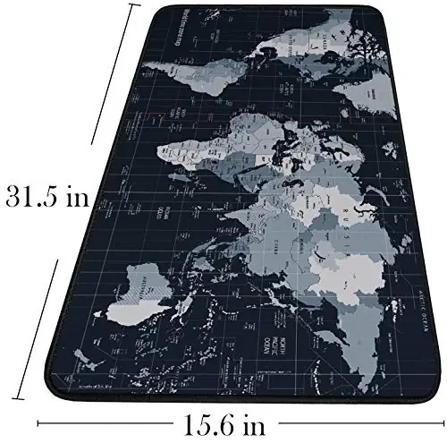 Large Extended Gaming Mouse Pad with Stitched Edges,(35.4X15.7In) Durable Non-Slip Natural Rubber Base, Waterproof Computer Keyboard Pad Mat for Esports Pros/Gamer/Desktop/Office/Home, Map - 5