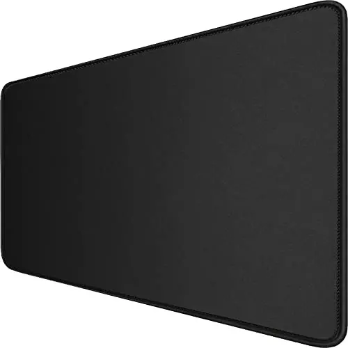 Large Extended Gaming Mouse Pad with Stitched Edges, (31.5X15.7In) Durable Non-Slip Natural Rubber Base, Waterproof Computer Keyboard Pad Mat for Esports Pros/Gamer/Desktop/Office/Home-Black 