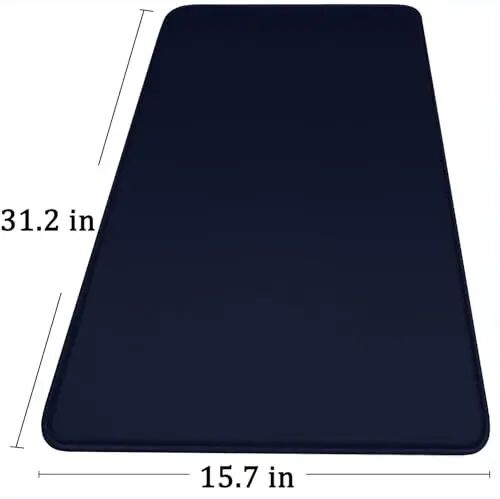 Large Extended Gaming Mouse Pad with Stitched Edges, Durable Non-Slip Natural Rubber Base, Waterproof Computer Keyboard Pad Mat for Esports Pros/Gamer/Desktop/Office/Home - Dark Blue - 6