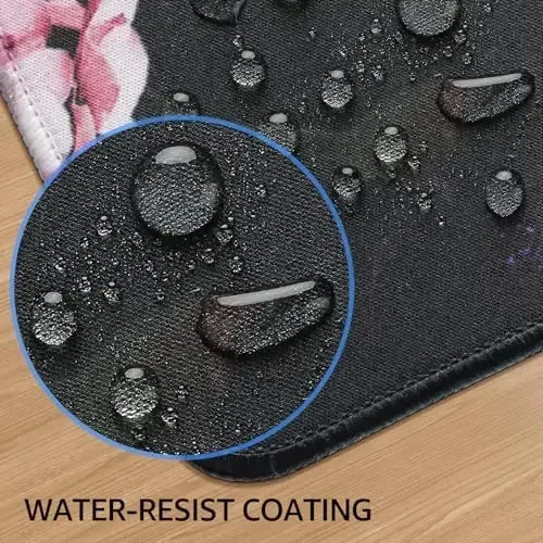 KTRIO Large Gaming Mouse Pad with Stitched Edges, Extended Mousepad with Superior Micro-Weave Cloth, Non-Slip Base, Water Resist Keyboard Pad for Gamer, Office & Home, 31.5x15.7in, Peony Flower - 5