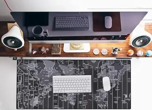 KTRIO Large Gaming Mouse Pad with Stitched Edges, Extended Mousepad with Superior Micro-Weave Cloth, Non-Slip Base, Water Resist Keyboard Pad, Desk Mat for Gamer, Office & Home, 31.5x15.7in, World Map - 6