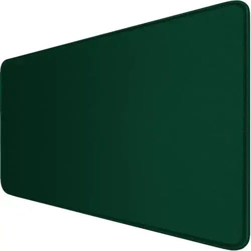 Gaming Mouse Pad with Stitched Edges, Durable Non-Slip Natural Rubber Base, Waterproof Computer Keyboard Pad Mat for Esports Pros/Gamer/Desktop/Office/Home - Green - HSMIENK