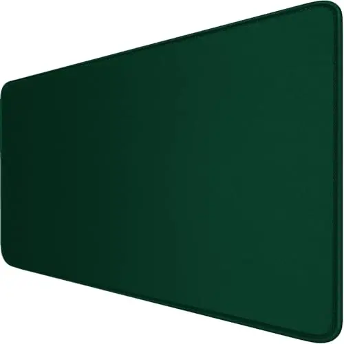 Gaming Mouse Pad with Stitched Edges, Durable Non-Slip Natural Rubber Base, Waterproof Computer Keyboard Pad Mat for Esports Pros/Gamer/Desktop/Office/Home - Green - HSMIENK