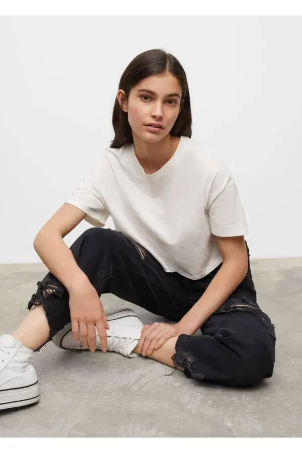 Dikişsiz Düz Kesim Jean - 1