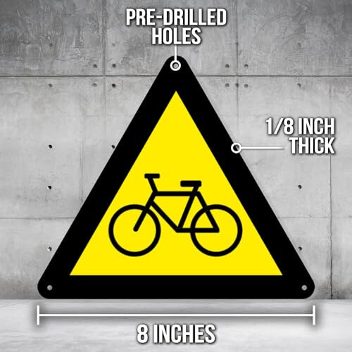 Caution Bike Lane Cyclist Warning Sign - 8 Inch Triangle PVC Safety Sign - Premium PVC Sign For Workplace Warehouse Jobsite OSHA Regulation - Weather Proof Fade Resistant - Made In USA - PVC0026 - Ad Astra Graphics (1)