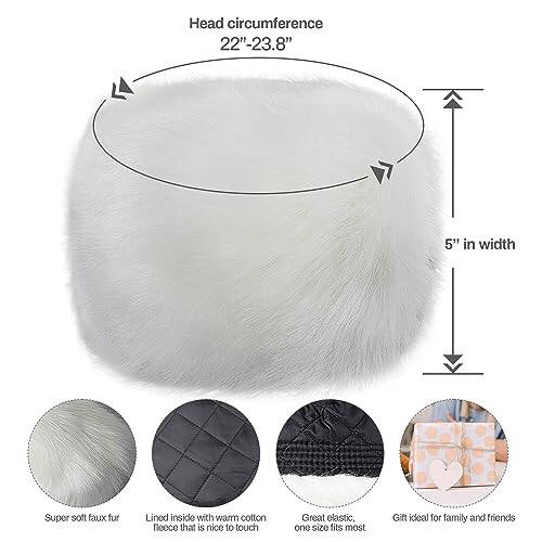 Dikoaina Faux Fur Cossack Russian Style Hat for Ladies Winter Hats for Women - 4