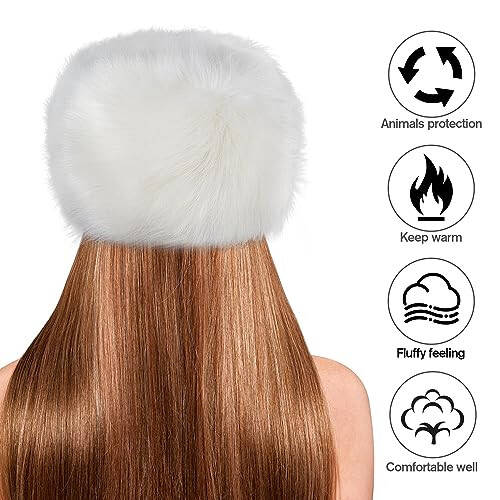 Dikoaina Faux Fur Cossack Russian Style Hat for Ladies Winter Hats for Women - 7