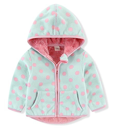 DILIBA Toddler Fleece Jacket Lightweight Hooded Warm Winter Coats for Baby Boys Girls - 1