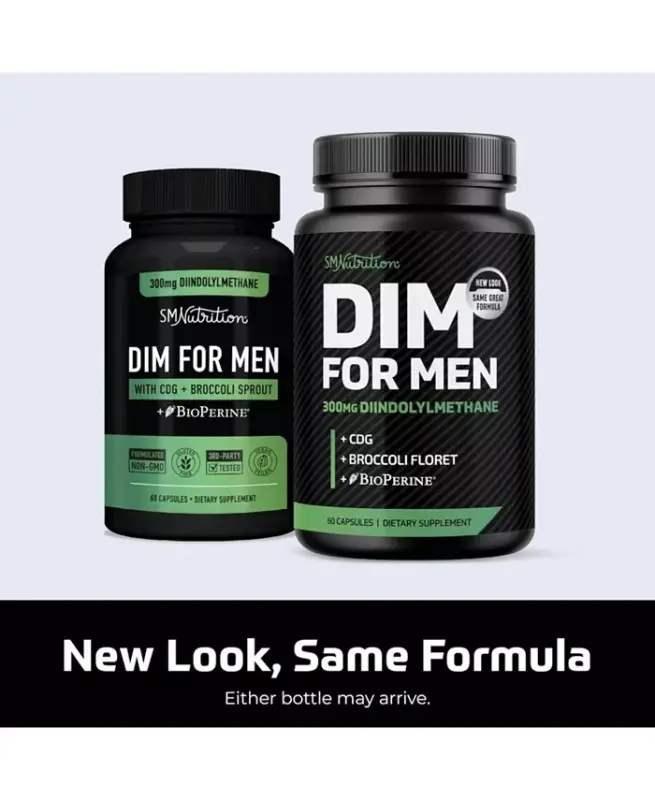 DIM 300mg Erkaklar uchun, Estrogen Blocker & Aromatase Inhibitori, Erkaklar Gormon Balansi & Fitness Booster Qo'shimchasi Diindolylmethane bilan, 60ct-60 Count - 6