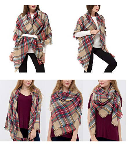 Dimore Trendli Plaid Blanket Scarf Ayollar Uchun Katta Hajmi Uzun Esharplar Issiq Qishki Tartan Tekshirilgan Shal O'rash Esharpi Ayollar Uchun Sovg'a - 3