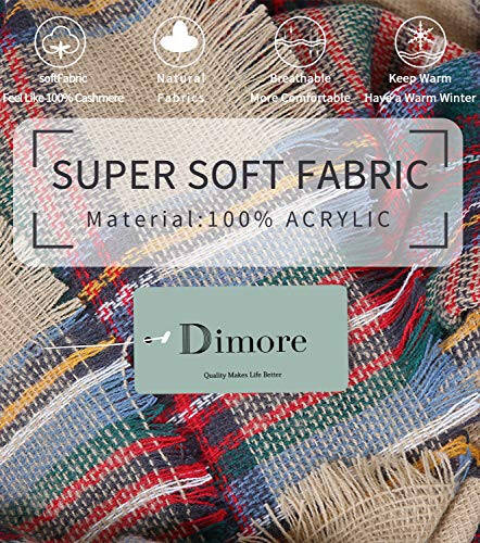 Dimore Trendli Plaid Blanket Scarf Ayollar Uchun Katta Hajmi Uzun Esharplar Issiq Qishki Tartan Tekshirilgan Shal O'rash Esharpi Ayollar Uchun Sovg'a - 5