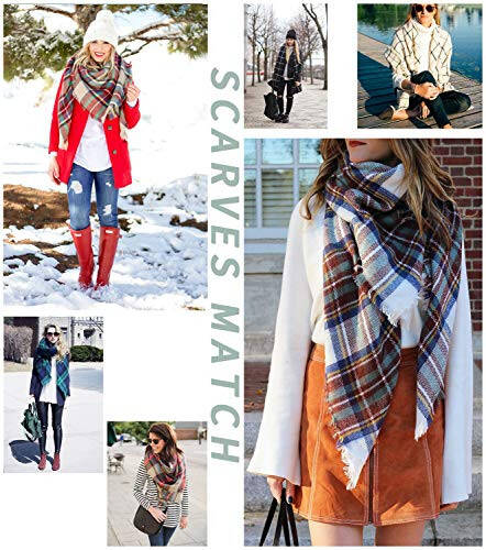 Dimore Trendli Plaid Blanket Scarf Ayollar Uchun Katta Hajmi Uzun Esharplar Issiq Qishki Tartan Tekshirilgan Shal O'rash Esharpi Ayollar Uchun Sovg'a - 6