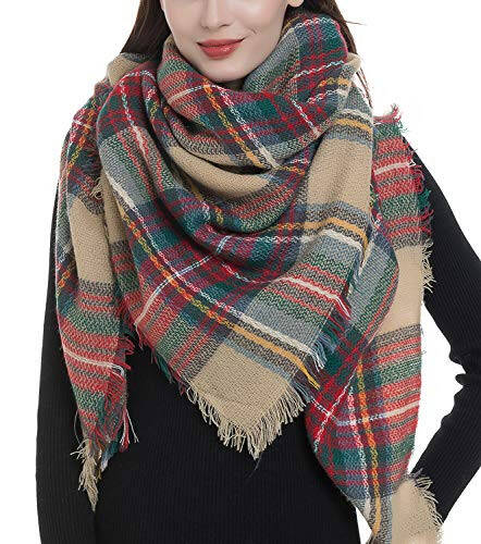 Dimore Trendy Plaid Blanket Scarf Women Big Oversized Long Scarves Warm Winter Tartan Checked Shawl Wrap Scarf Gift For Women - 1