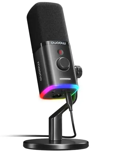 Динамический игровой микрофон MAONO: USB XLR динамический компьютерный микрофон с программным обеспечением-RGB PC микрофон для игрока-микрофонный комплект для подкастов для потоковой записи в студии YouTube Создание контента Онлайн-чат - MAONO