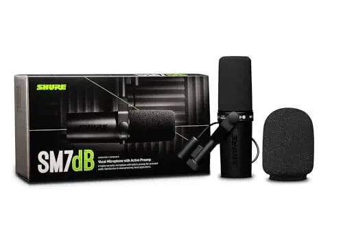 Динамический вокальный микрофон Shure SM7dB с предусилителем для стриминга, подкастов и записи, широкий диапазон частот, теплое и плавное звучание, прочная конструкция, съемная ветрозащита - черный - 2