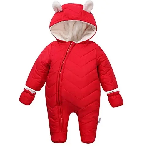 DINGDONG'S CLOSET Baby Boy Girl Winter Hooded Puffer Jacket Snowsuit with Gloves 