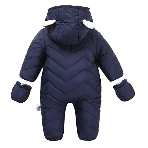 DINGDONG'S CLOSET Baby Boy Girl Winter Hooded Puffer Jacket Snowsuit with Gloves - DINGDONG'S CLOSET (1)