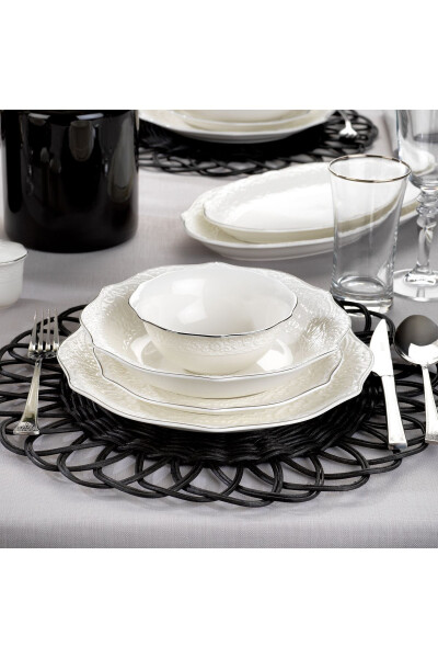 Dinner Set - 56 Pieces - Platinum - 1