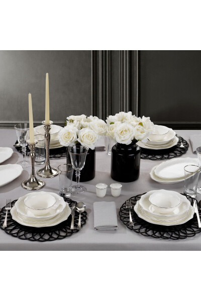 Dinner Set - 56 Pieces - Platinum - 2