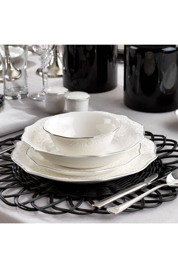 Dinner Set - 56 Pieces - Platinum - 3