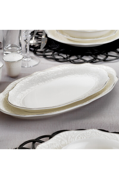 Dinner Set - 56 Pieces - Platinum - 12