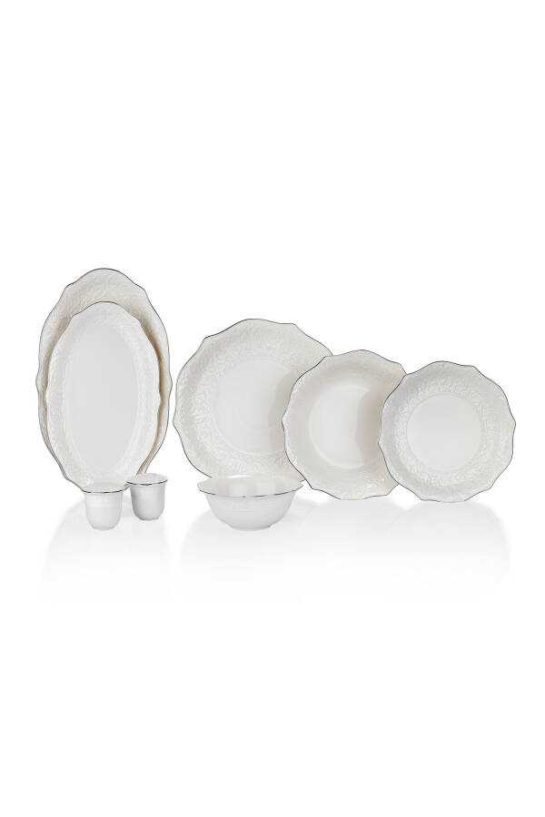 Dinner Set - 56 Pieces - Platinum - 14