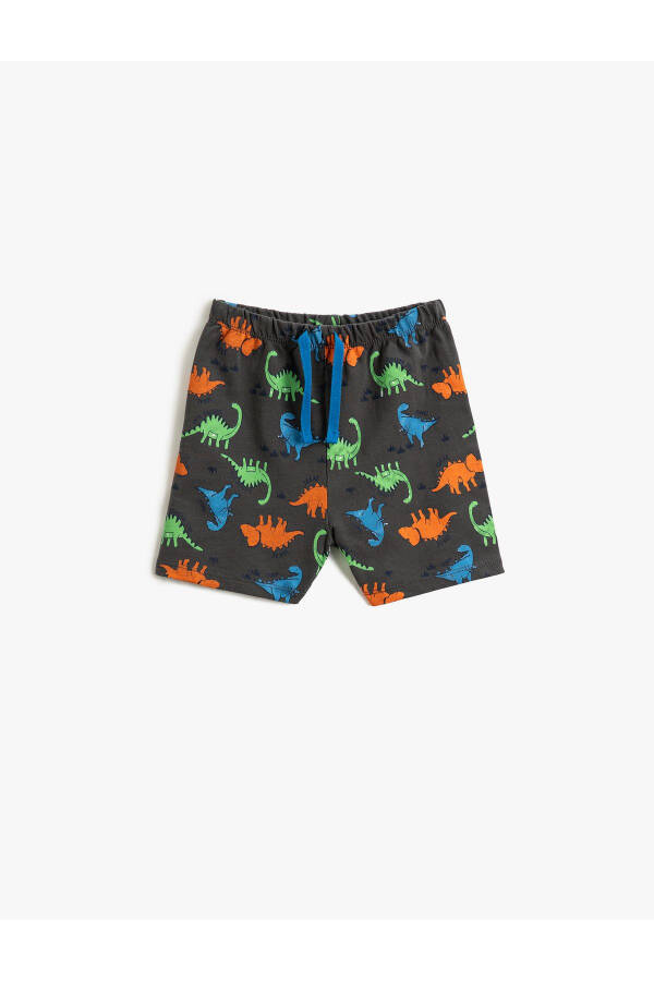 Dinosaur Print Shorts with Drawstring Waist - 10