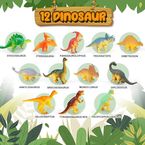 Dinosaur Toys,Dinosaur Sound Book with Pack of 12 Toy Figures,Realistic Roars,Interactive Perfect for Kids Dinosaurs Educational Toys for 3 4 5 6Year Old Boys&Girls - 2