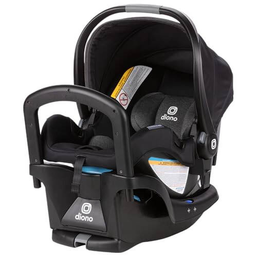 Diono LiteClik 30 R SafePlus Infant Car Seat and Base, Rear-Facing for Infants 4-30lbs, SafePlus Engineering, with Infant Insert, UPF 50+ Sunshade (Black) - 1