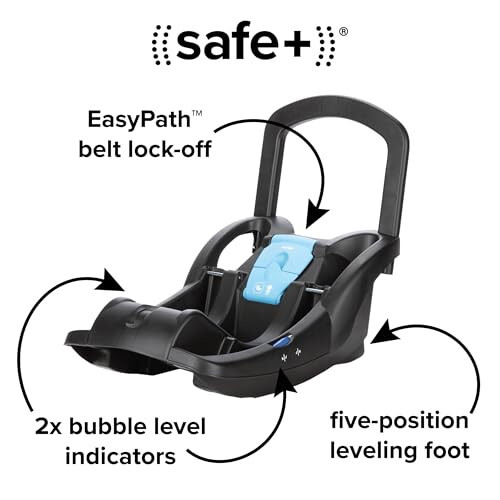 Diono LiteClik 30 R SafePlus Infant Car Seat and Base, Rear-Facing for Infants 4-30lbs, SafePlus Engineering, with Infant Insert, UPF 50+ Sunshade (Black) - 3