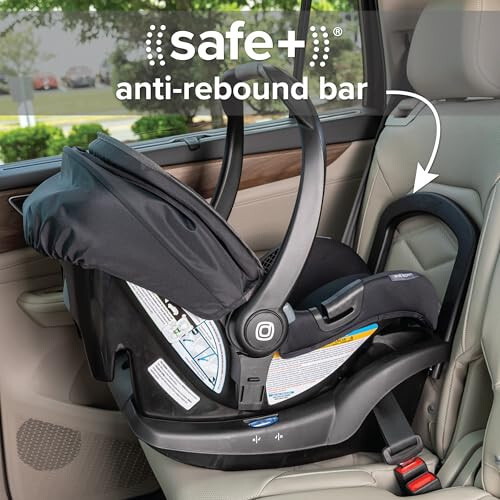 Diono LiteClik 30 R SafePlus Infant Car Seat and Base, Rear-Facing for Infants 4-30lbs, SafePlus Engineering, with Infant Insert, UPF 50+ Sunshade (Black) - 4