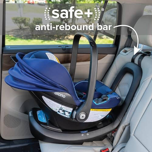 Diono LiteClik30 RXT SafePlus Infant Car Seat and Base, Rear-Facing for Infants 4-30lbs, SafePlus Engineering, with Infant Insert, UPF 50+ Sunshade (Blue Surge) - 4