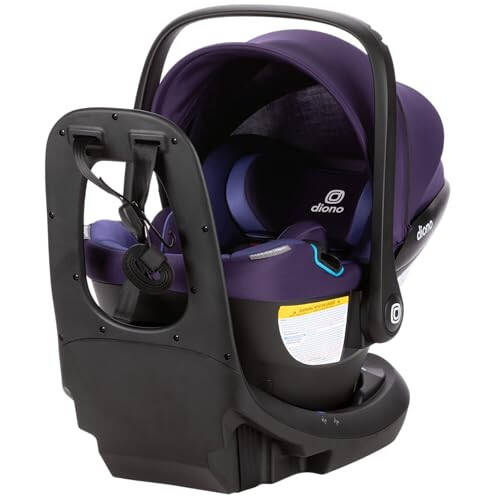 Diono LiteClik30 RXT SafePlus Infant Car Seat and Base, Rear-Facing for Infants 4-30lbs, SafePlus Engineering, with Infant Insert, UPF 50+ Sunshade (Purple Wildberry) - 1