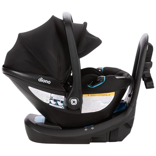 Diono LiteClik30 XT SafePlus Infant Car Seat and Base, Rear-Facing for Infants 4-30lbs, SafePlus Engineering, with Infant Insert, UPF 50+ Sunshade (Black Storm) - 2