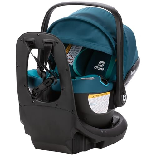 Diono LiteClik30 XT SafePlus Infant Car Seat and Base, Rear-Facing for Infants 4-30lbs, SafePlus Engineering, with Infant Insert, UPF 50+ Sunshade (Blue Razz Ice) - 1