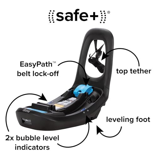 Diono LiteClik30 XT SafePlus Infant Car Seat and Base, Rear-Facing for Infants 4-30lbs, SafePlus Engineering, with Infant Insert, UPF 50+ Sunshade (Blue Razz Ice) - 3