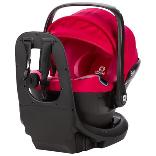 Diono LiteClik30 XT SafePlus Infant Car Seat and Base, Rear-Facing for Infants 4-30lbs, SafePlus Engineering, with Infant Insert, UPF 50+ Sunshade (Pink Cotton Candy) - 1