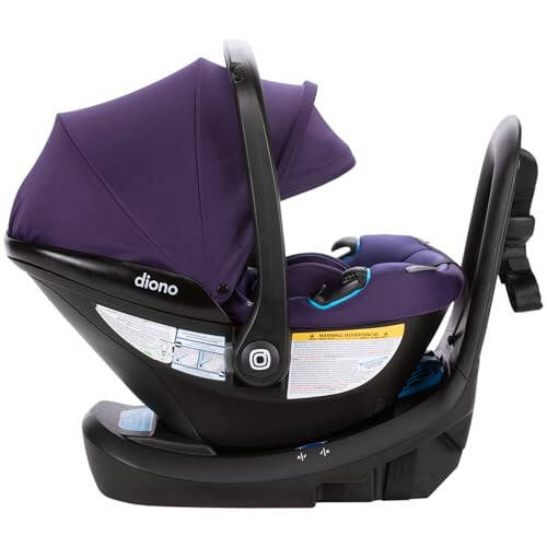 Diono LiteClik30 XT SafePlus Infant Car Seat and Base, Rear-Facing for Infants 4-30lbs, SafePlus Engineering, with Infant Insert, UPF 50+ Sunshade (Purple Wildberry) - 2