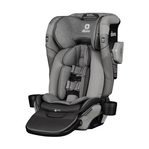 Diono Radian 3QXT+ FirstClass SafePlus 4-in-1 Convertible Car Seat, Rear & Forward Facing, Safe Plus Engineering, 4 Stage Infant Protection, 10 Years 1 Car Seat, Slim Fit 3 Across, Gray Slate - 1