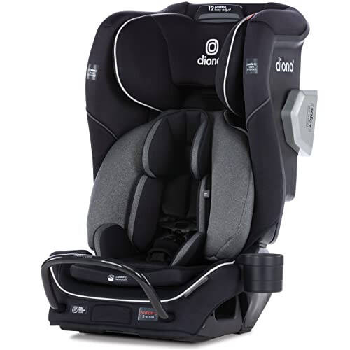 Diono Radian 3QXT SafePlus 4-in-1 Rear and Forward Facing Convertible Car Seat, Safe Plus Engineering, 4 Stage Infant Protection, 10 Years 1 Car Seat, Slim Fit 3 Across, Jet Black - 1