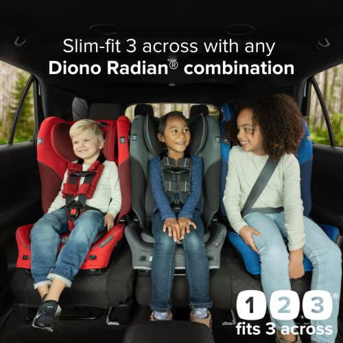 Diono Radian 3QXT SafePlus 4-in-1 Rear and Forward Facing Convertible Car Seat, Safe Plus Engineering, 4 Stage Infant Protection, 10 Years 1 Car Seat, Slim Fit 3 Across, Jet Black - 2