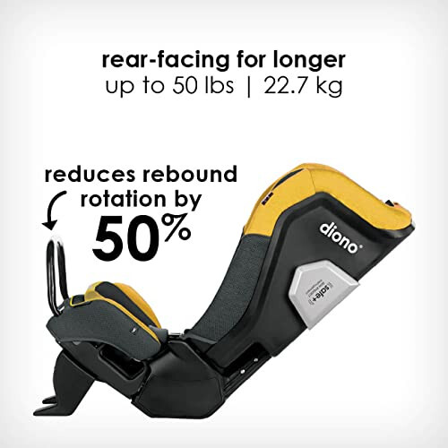 Diono Radian 3QXT SafePlus 4-in-1 Rear and Forward Facing Convertible Car Seat, Safe Plus Engineering, 4 Stage Infant Protection, 10 Years 1 Car Seat, Slim Fit 3 Across, Yellow Mineral - 4