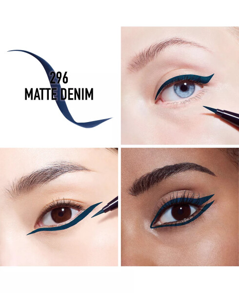 Diorshow On Stage Waterproof Liquid Eyeliner 296 Matte Denim (A matte denim blue) - 3