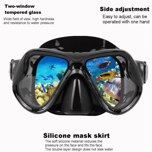 DIPUKI Snorkeling Gear for Adults Snorkel mask Set Scuba Diving mask Dry Snorkel Swimming Glasses Swim Dive mask Nose Cover Youth Diving - DIPUKI (1)