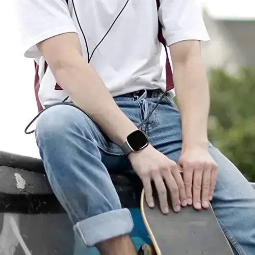 Dirrelo 4 Pack Band Fitbit Versa 3 & Fitbit Sense Bands ayollar erkaklar bilan mos keladi, Yumshoq TPU Sport Soat Tasmachasi Sense Versa 3 Smartwatch Bilaguzuk Katta, Qora/To'q yashil/To'q kulrang/Indigo - 5