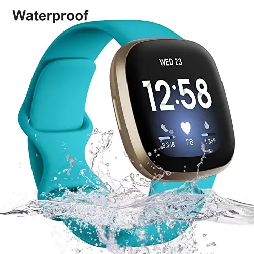 Dirrelo 4 Pack Tasmalar Fitbit Versa 3 / Sense bilan mos, Yumshoq TPU Sport Tasmali O'zgartirish Sense Aqlli soat Bilagi ayollar uchun erkaklar Rangli Aksessuarlar, Katta, Atirgul Choy Liliya Sariq - 3