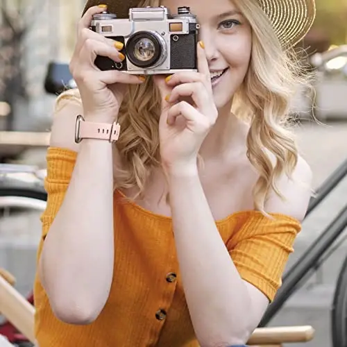 Dirrelo 4 Pack Band Compatible with Fitbit Sense & Fitbit Versa 3 Bands Women Men, Soft TPU Sport Watch Strap Replacement Versa 3 Sense Smartwatch Wristband Small, Black/Bluegrey/White/Sandpink - 4