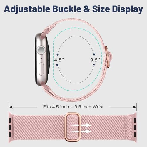 Dirrelo 5'li Esnek Naylon Bant Apple Watch Bantları ile Uyumlu 45mm 44mm 42mm 49mm 46mm 41mm 40mm 38mm Kadın Erkek, Yumuşak Elastik Kayış Bileklik iWatch Serisi 10 9 8 7 6 5 4 3 2 1 SE, Ultra - 6