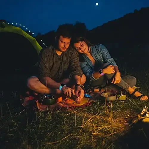 Dirrelo Compatible for Fitbit Sense Versa 3 Bands Women Men, Luminous Soft Replacement Glow Watch Band for Sense Versa 4 Sense 2 Smartwatch Wristband Small, Black/Luminous Pink & Green & Blue - 4